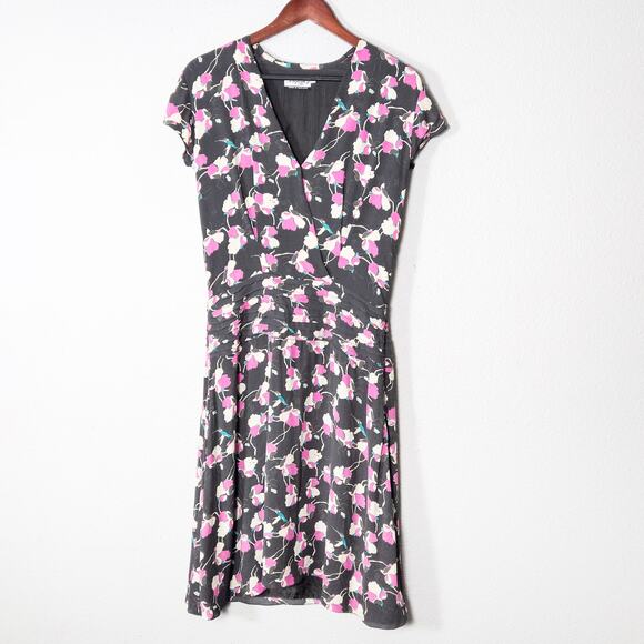 Temperley London Women’s Silk Dress Size 12 Mod Romantic Graphic Floral Vintage - Picture 1 of 11